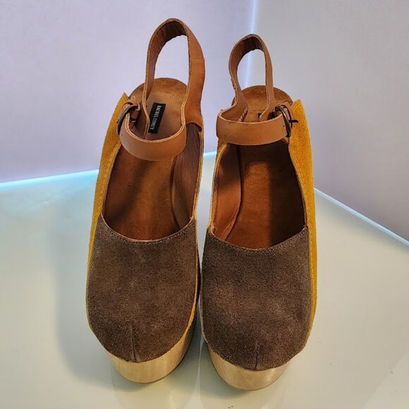 Rachel Comey Alton Brown Suede Platform Clogs - Picture 5 of 8